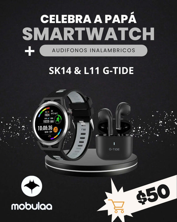 SMARTWATCH SK 14 + AURICULARES L 11 G -TIDE